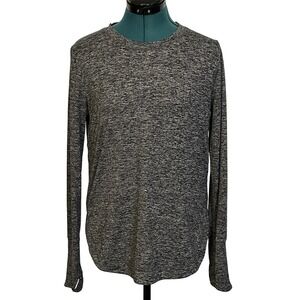 Athleta Shirt Womens Small Gray Long Sleeve Performance Top Thumbholes Athletic